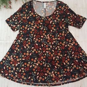 LULAROE | Perfect T Flowery Side Slit Small Shirt